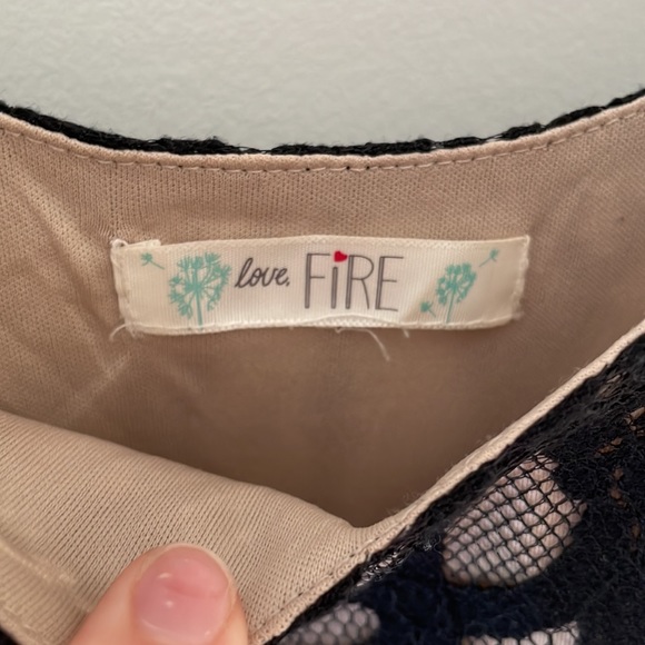 Love Fire black dress. Nude slip underneath with black lace overlay. - Picture 4 of 5